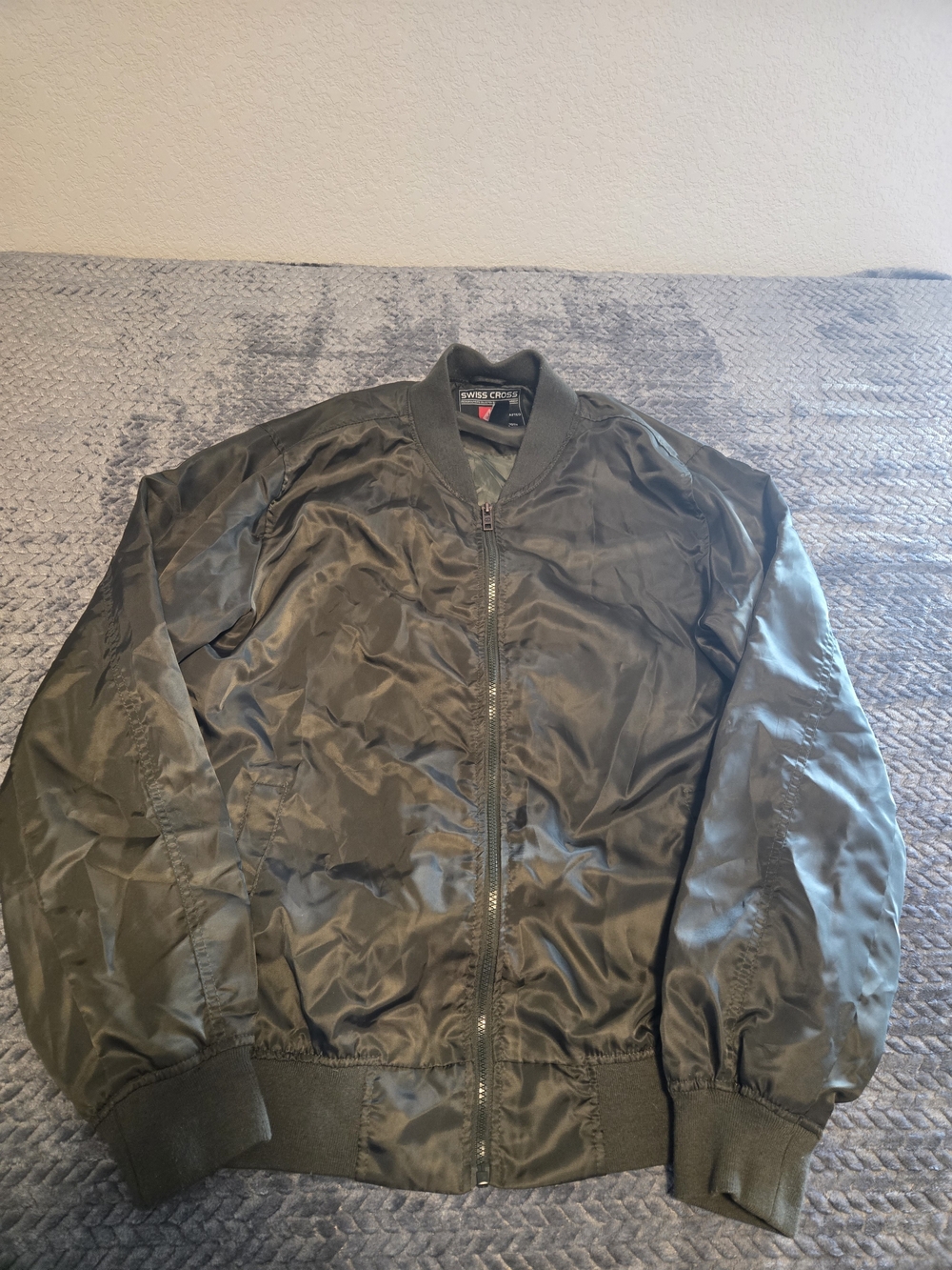 Swiss Cross Men's Olive Bomber Jacket